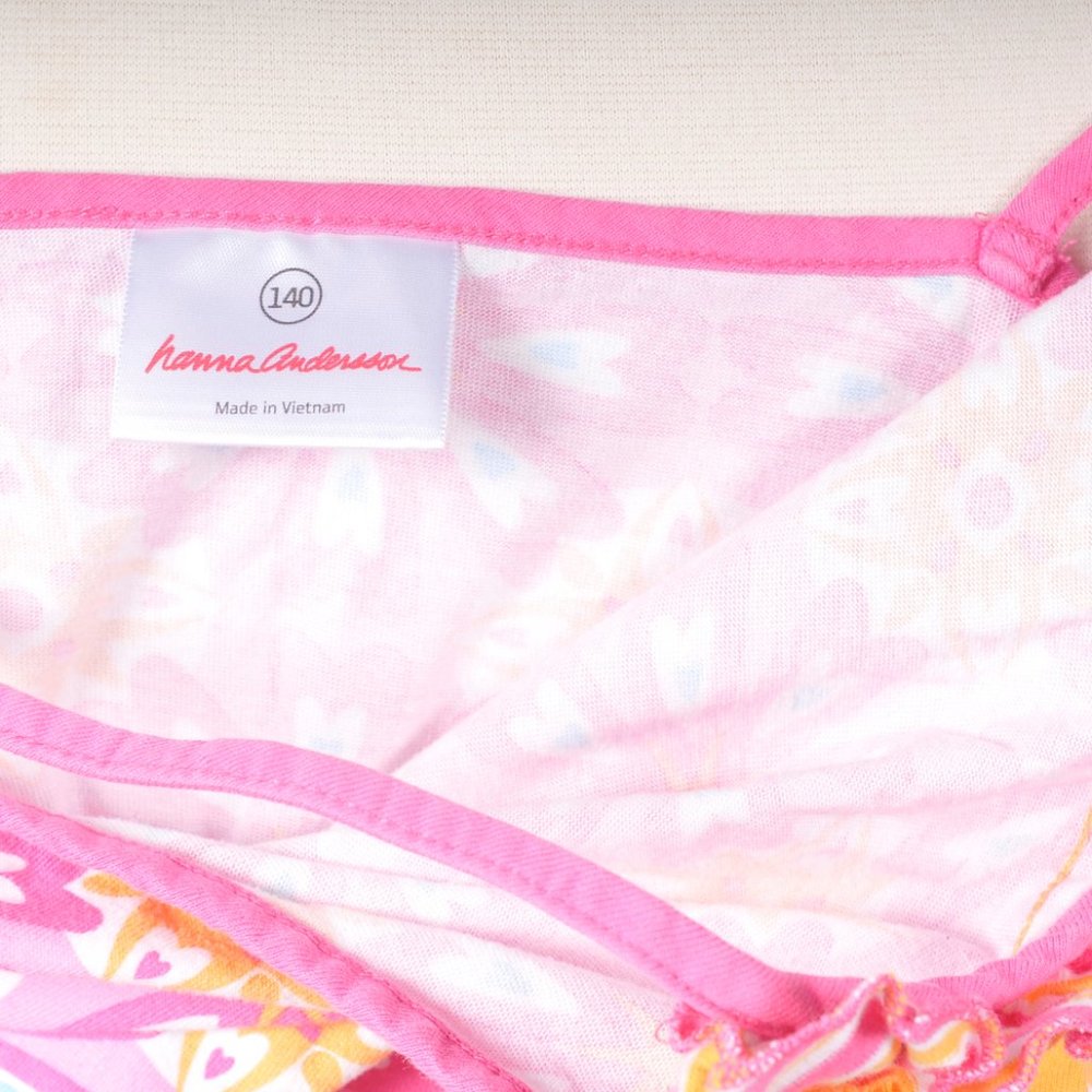 HANNA ANDERSSON GIRLS SZ 140 10 SUN DRESS SPAGHETTI STRAP PINK SUMMER BEACH - Picture 3 of 3